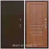 Коричневые входные двери, Металлическая коричневая дверь входная стальная утепленная в квартиру Армада Термо Молоток коричневый/ ФЛ-243 Морёная берёза от производителя на этаж