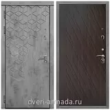 Дверь входная Армада Квадро МДФ 16 мм Бетон тёмный / ФЛ-86 Венге структурный