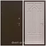 Коричневые входные двери, Металлическая коричневая дверь входная стальная уличная в частный дом Армада Термо Молоток коричневый/ ФЛ-58 Дуб белёный
